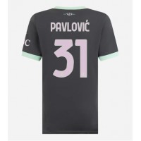 Camiseta AC Milan Strahinja Pavlovic #31 Tercera Equipación Replica 2024-25 para mujer mangas cortas